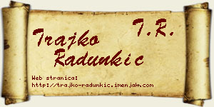 Trajko Radunkić vizit kartica